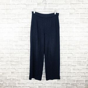 ST. JOHN Collection Santana Knit Wide Leg Pants Navy Size 4